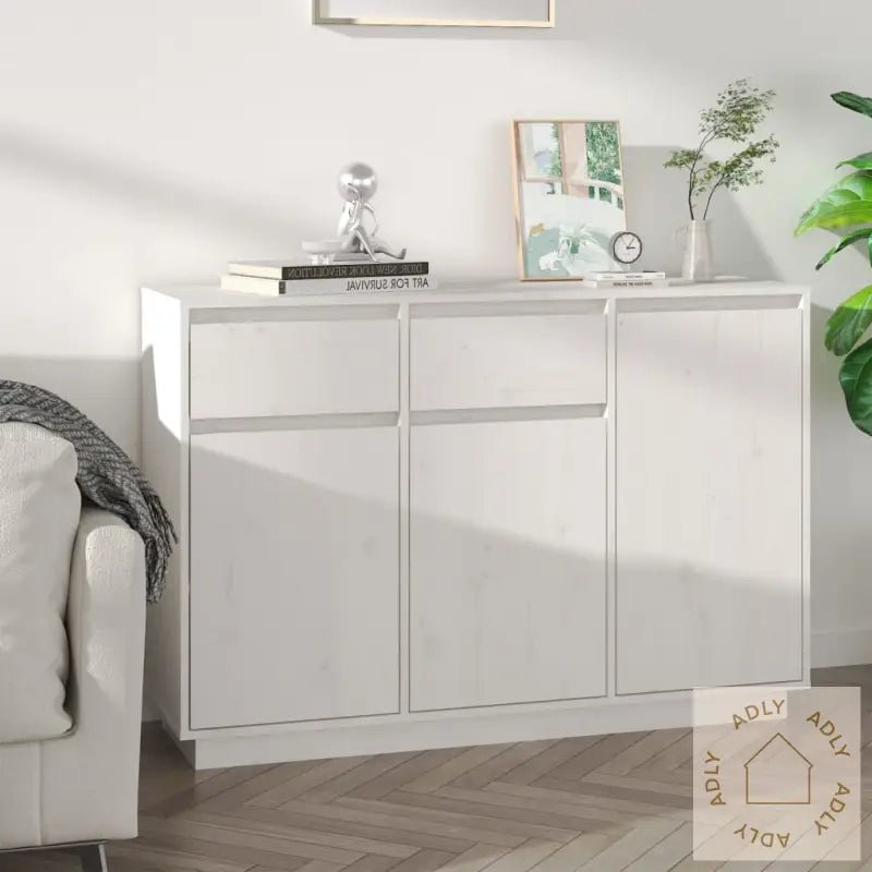 Skjenk Hvit 110X34X75 Cm Heltre Furu