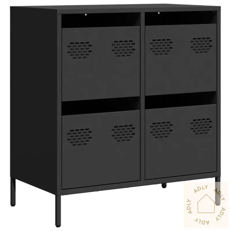 Oppbevaringskap Svart 68X39X73,5 Cm Kaldvalset Stål