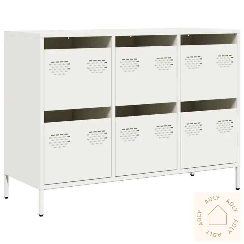 Skjenk Hvit 101,5X39X73,5 Cm Kaldvalset Stål