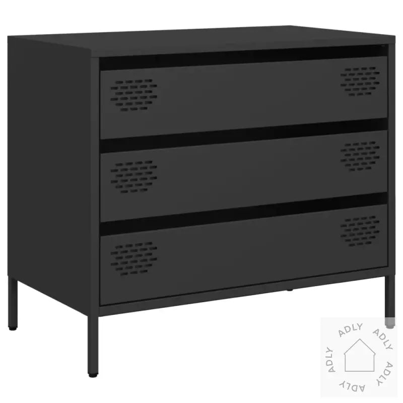 Skjenk Svart 68X39X58,5 Cm Kaldvalset Stål