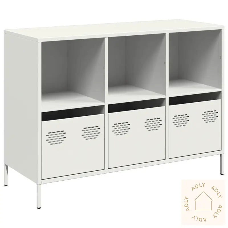 Skjenk Hvit 101,5X39X73,5 Cm Kaldvalset Stål