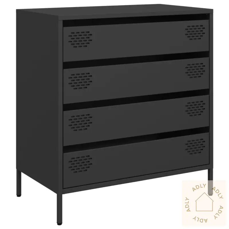 Oppbevaringskap Svart 68X39X73,5 Cm Kaldvalset Stål