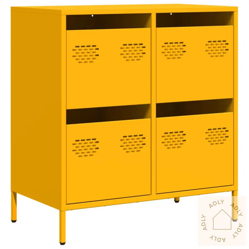 Skjenk Sennepsgul 68X39X73,5 Cm Kaldvalset Stål