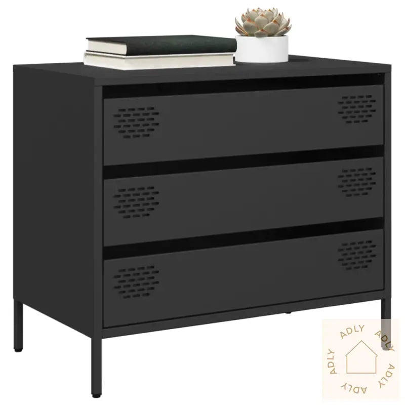 Skjenk Svart 68X39X58,5 Cm Kaldvalset Stål
