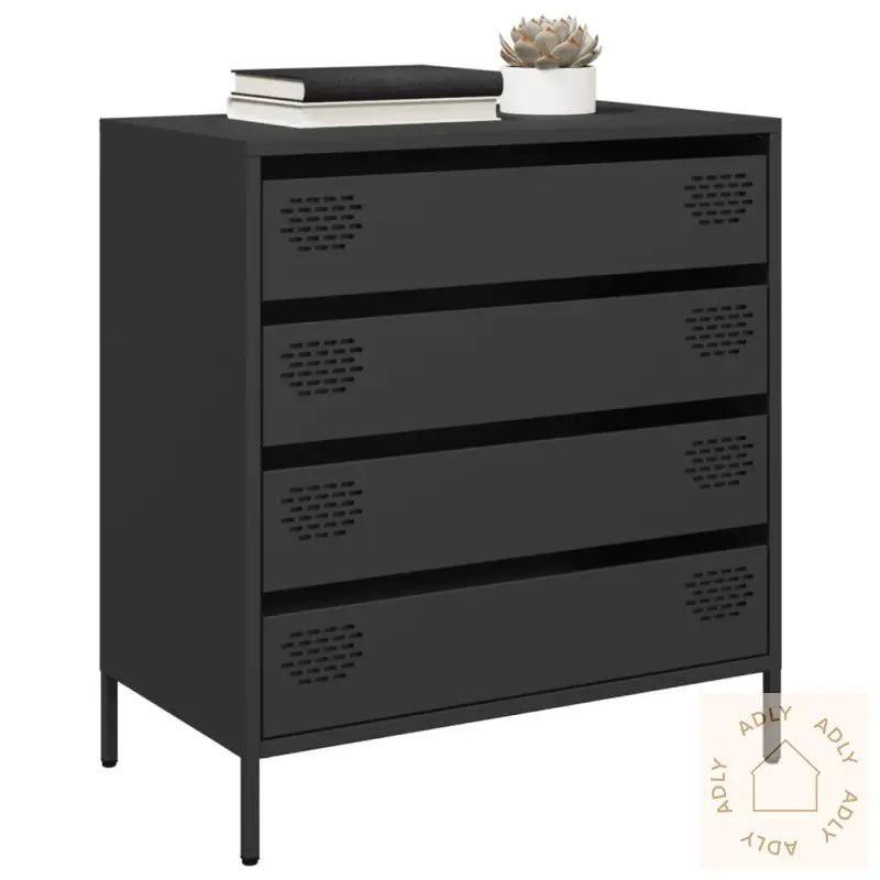 Oppbevaringskap Svart 68X39X73,5 Cm Kaldvalset Stål