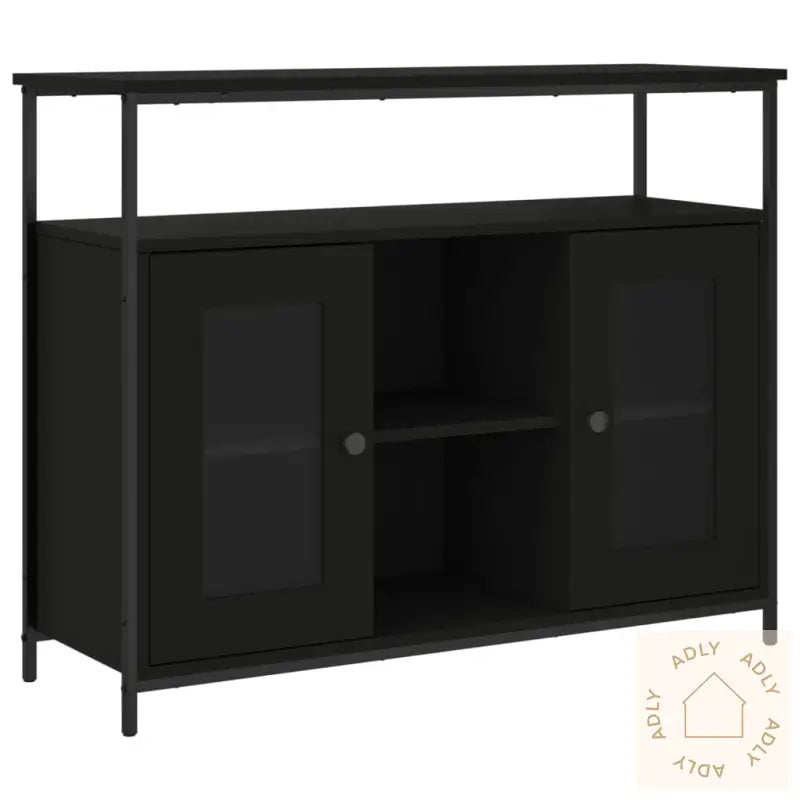 Skjenk Svart 100X35X80 Cm Konstruert Tre
