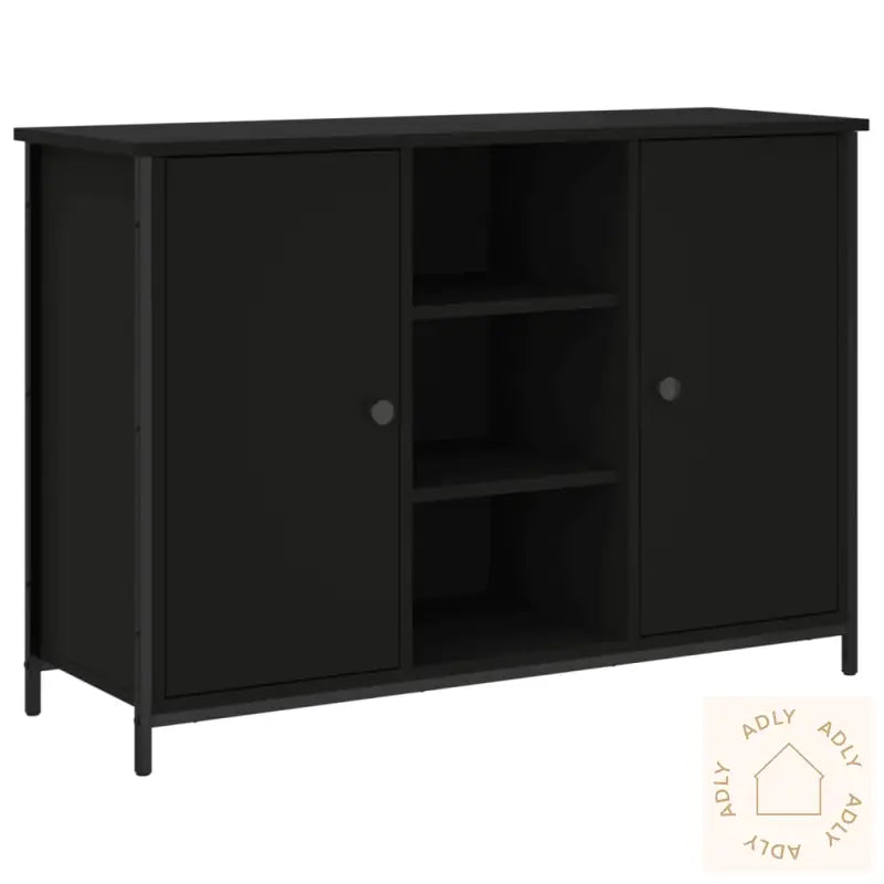 Skjenk Svart 100X35X70 Cm Konstruert Tre