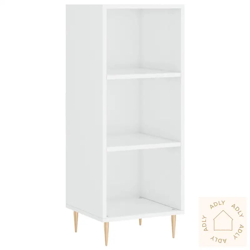 Skjenk Høyglans Hvit 34,5X32,5X90 Cm Konstruert Tre