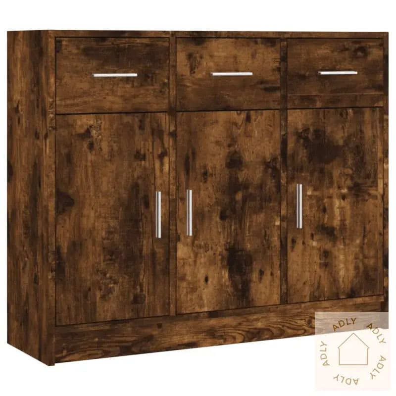 Skjenk Røkt Eik 91X28X75 Cm Konstruert Tre