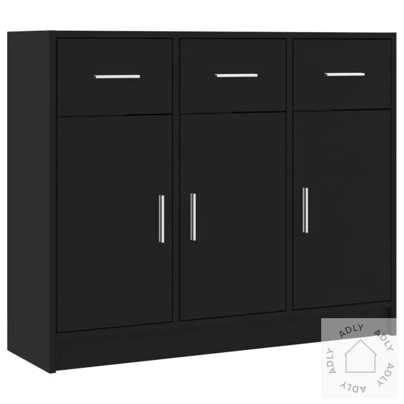 Skjenk Svart 91X28X75 Cm Konstruert Tre