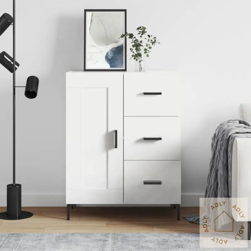 Skjenk Hvit 69,5X34X90 Cm Konstruert Tre