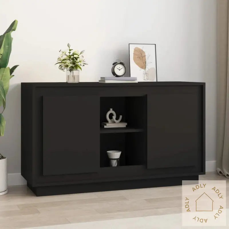 Skjenk Svart 102X35X60 Cm Konstruert Tre