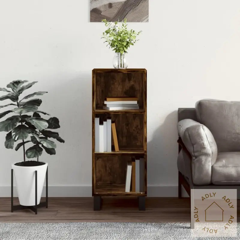 Skjenk Røkt Eik 34,5X32,5X90 Cm Konstruert Tre