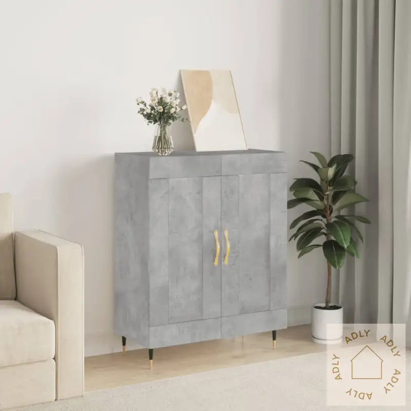 Skjenk Betonggrå 69,5X34X90 Cm Konstruert Tre