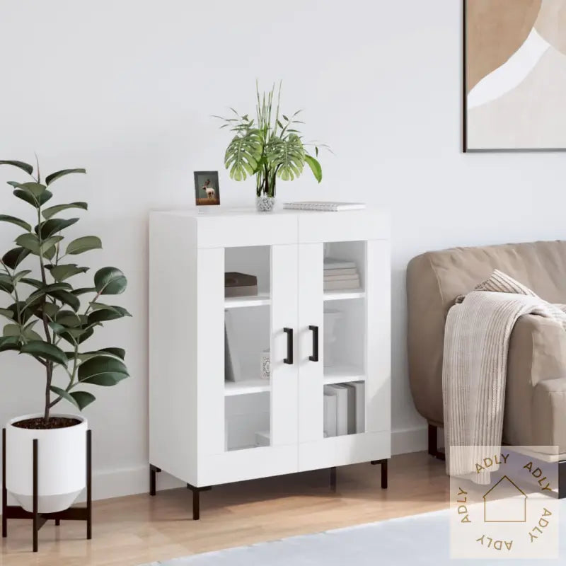 Skjenk Hvit 69,5X34X90 Cm Konstruert Tre
