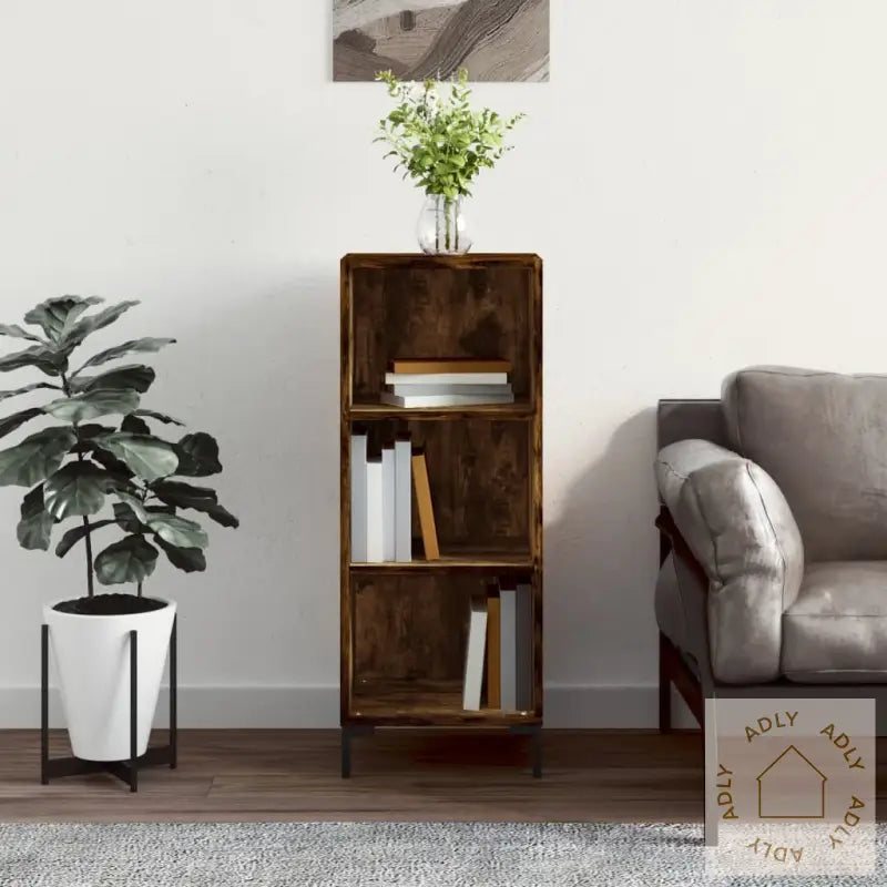 Skjenk Røkt Eik 34,5X32,5X90 Cm Konstruert Tre