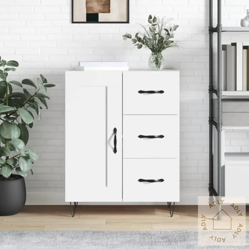 Skjenk Hvit 69,5X34X90 Cm Konstruert Tre