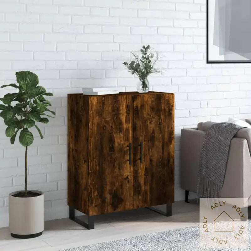 Skjenk Røkt Eik 69,5X34X90 Cm Konstruert Tre