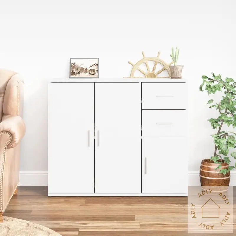 Skjenk Hvit 91X29,5X75 Cm Konstruert Tre