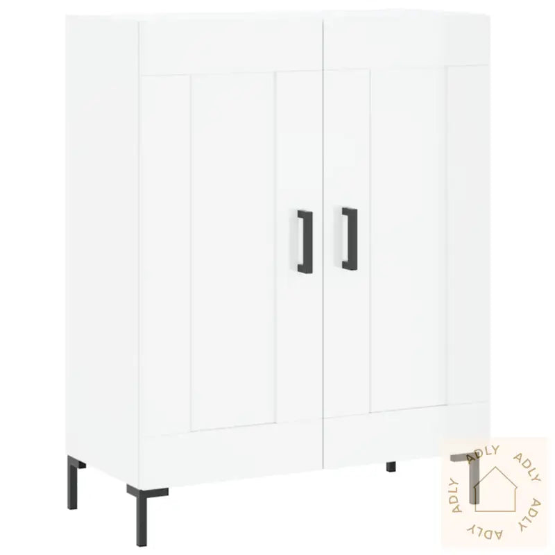 Skjenk Høyglans Hvit 69,5X34X90 Cm Konstruert Tre