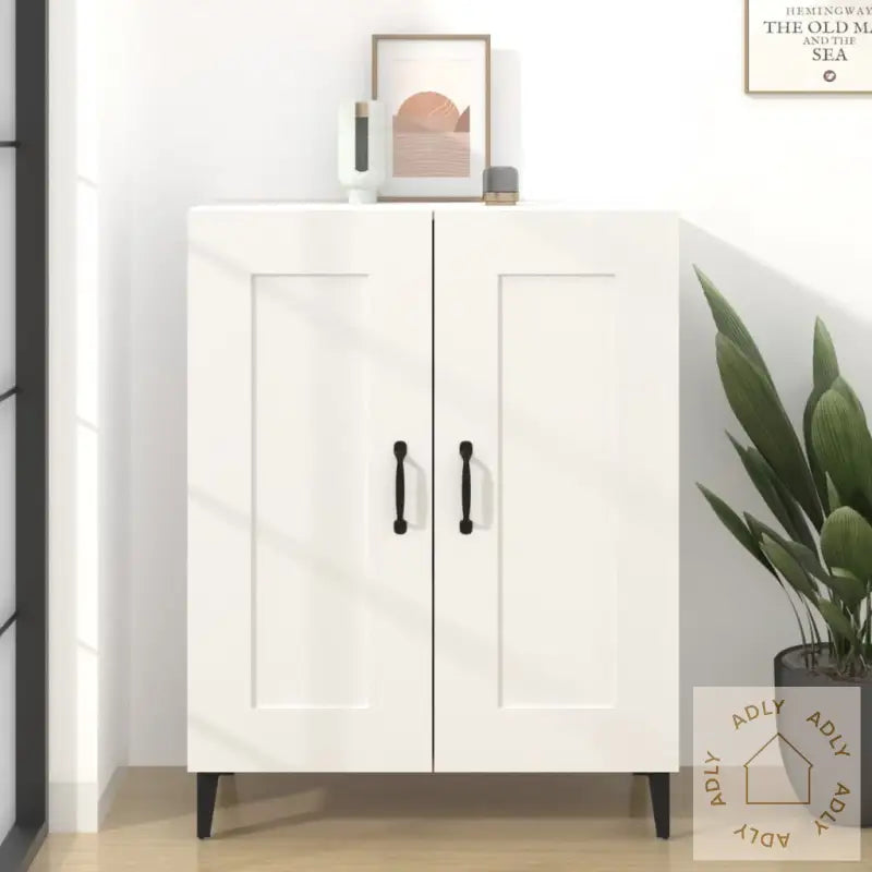 Skjenk Hvit 69,5X34X90 Cm Konstruert Tre