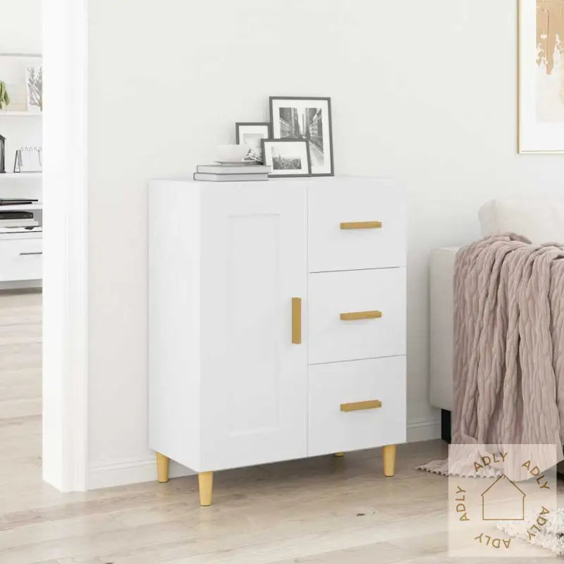 Skjenk Hvit 69,5X34X90 Cm Konstruert Tre