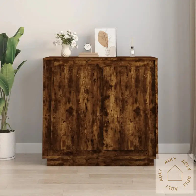 Skjenk Røkt Eik 80X34X75 Cm Konstruert Tre