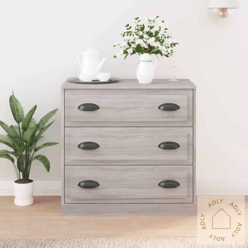 Skjenk Grå Sonoma 70X35,5X67,5 Cm Konstruert Tre