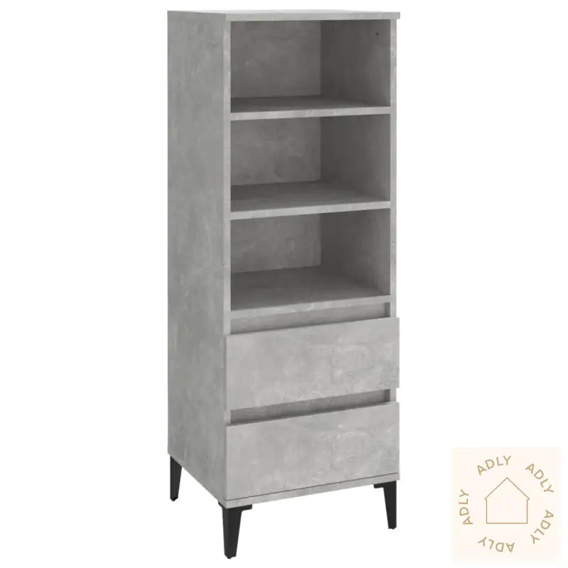 Highboard Betonggrå 40X36X110 Cm Konstruert Tre