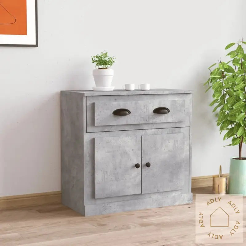 Skjenk Betonggrå 70X35,5X67,5 Cm Konstruert Tre