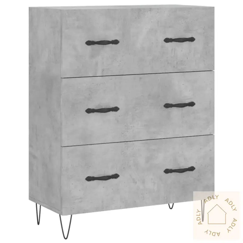 Skjenk Betonggrå 69,5X34X90 Cm Konstruert Tre