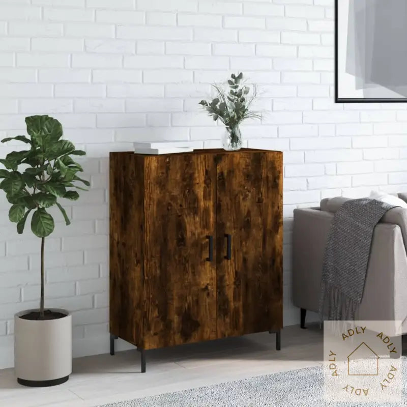 Skjenk Røkt Eik 69,5X34X90 Cm Konstruert Tre
