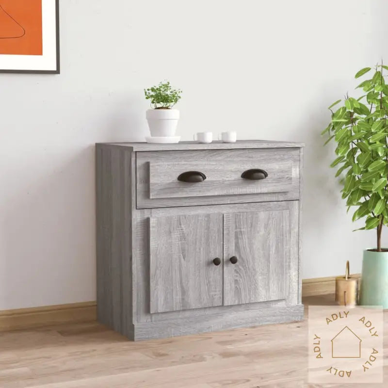 Skjenk Grå Sonoma 70X35,5X67,5 Cm Konstruert Tre
