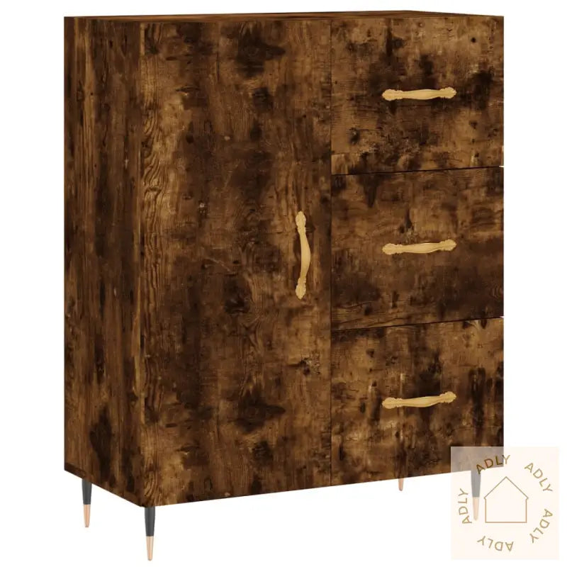 Skjenk Røkt Eik 69,5X34X90 Cm Konstruert Tre