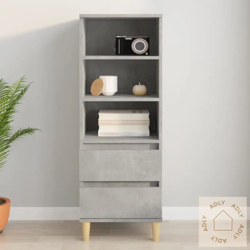 Highboard Betonggrå 40X36X110 Cm Konstruert Tre
