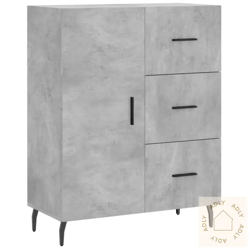 Skjenk Betonggrå 69,5X34X90 Cm Konstruert Tre