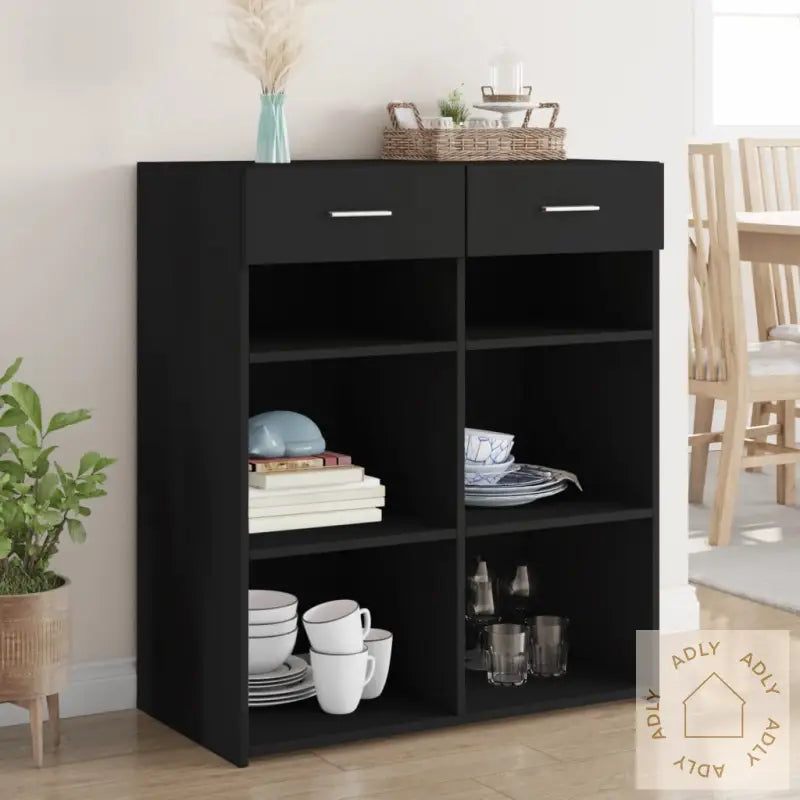 Skjenk Svart 80X42,5X93 Cm Konstruert Tre