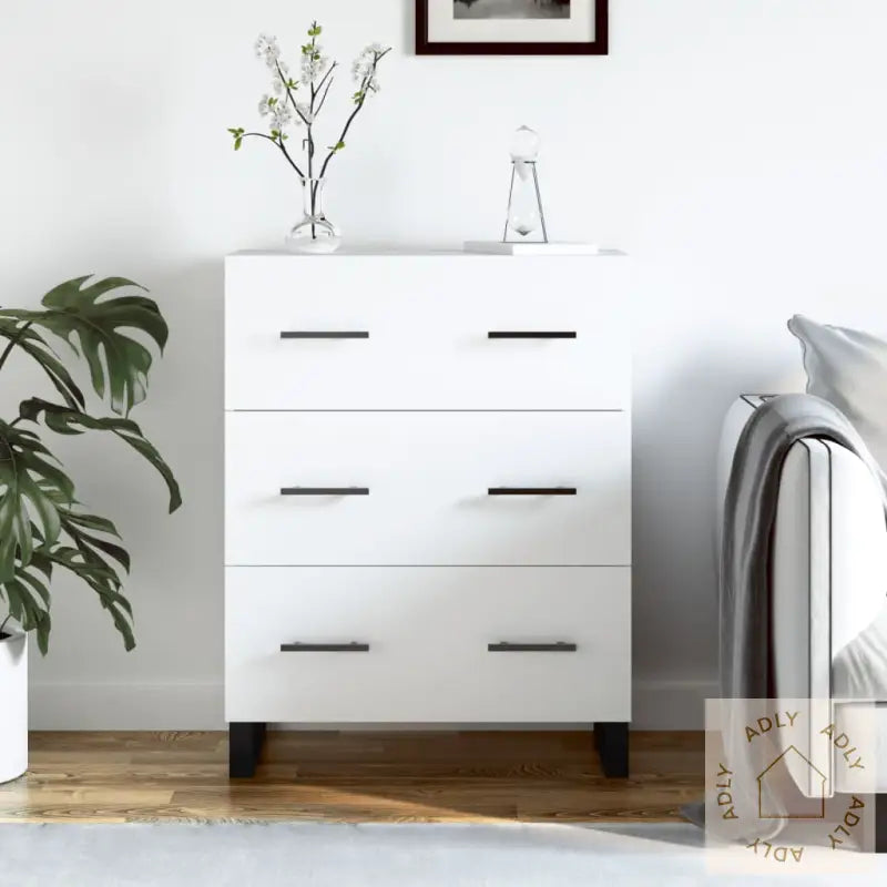 Skjenk Hvit 69,5X34X90 Cm Konstruert Tre