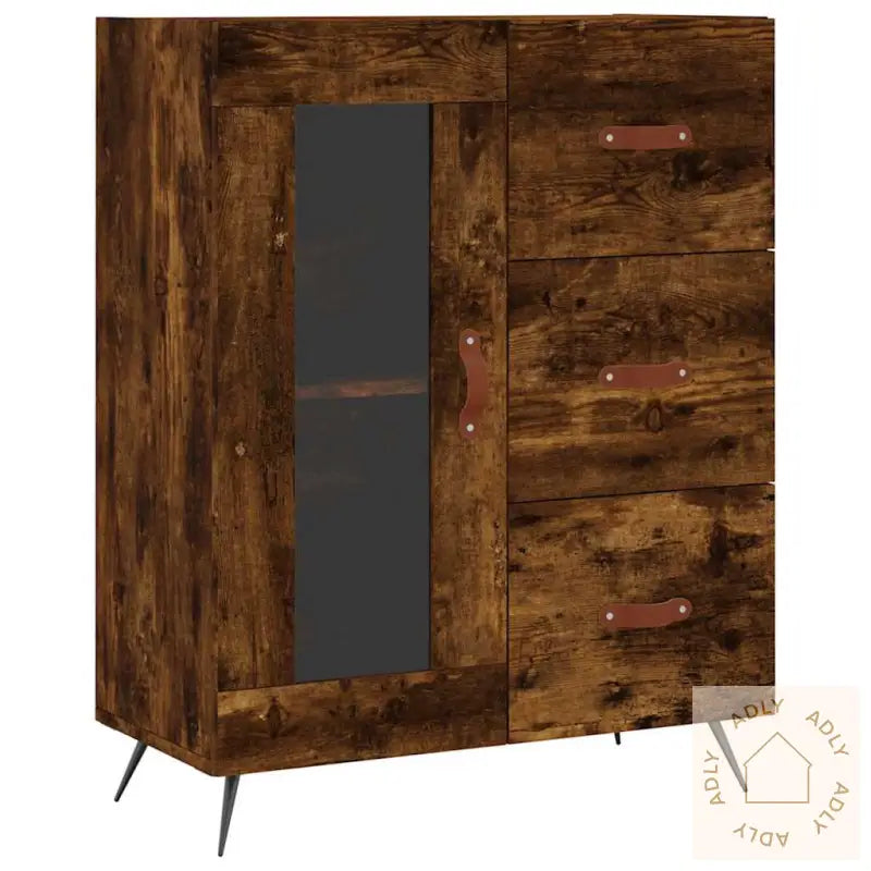 Skjenk Røkt Eik 69,5X34X90 Cm Konstruert Tre