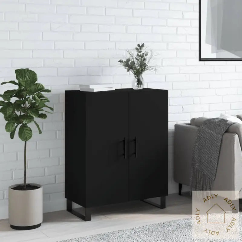 Skjenk Svart 69,5X34X90 Cm Konstruert Tre