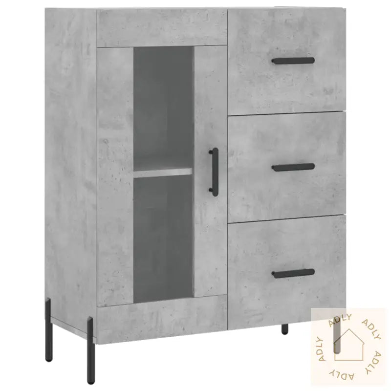 Skjenk Betonggrå 69,5X34X90 Cm Konstruert Tre