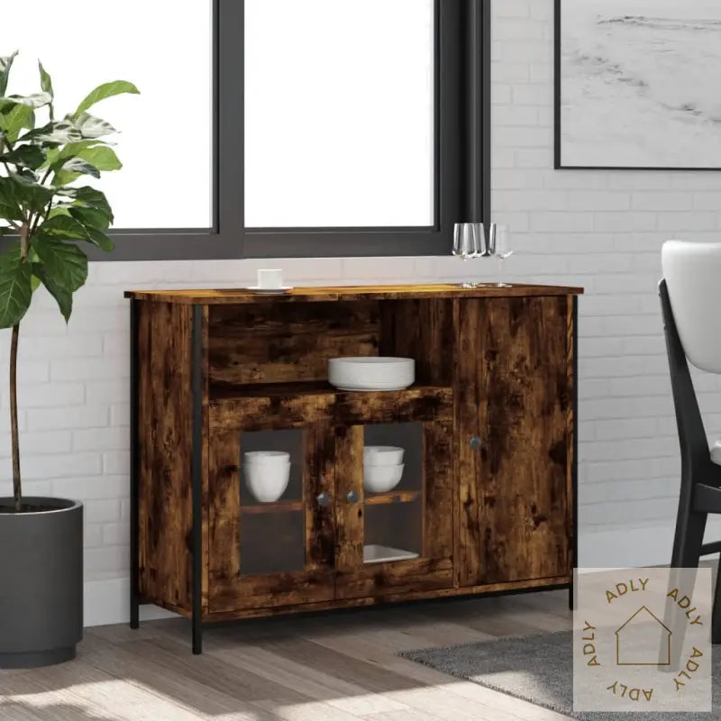 Skjenk Røkt Eik 100X35X75 Cm Konstruert Tre