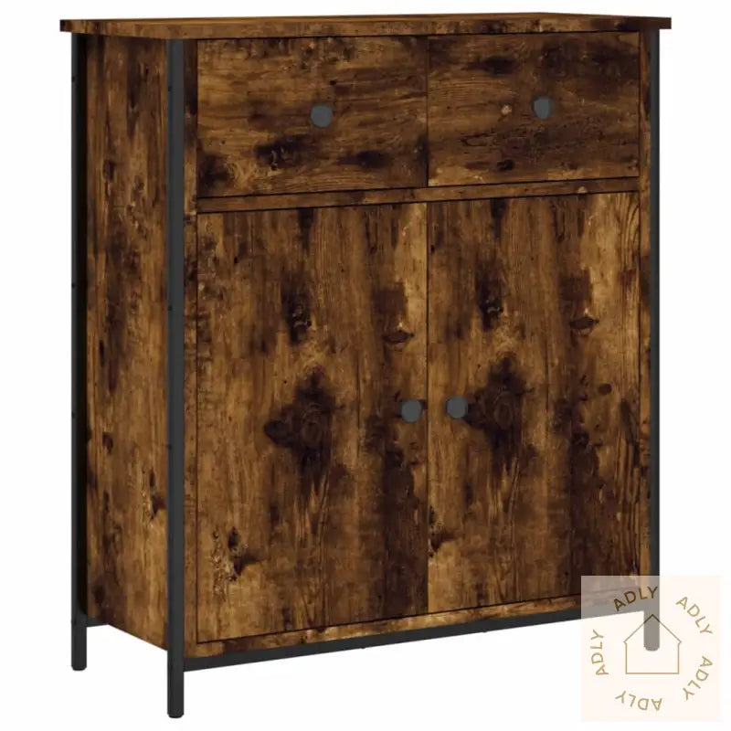 Skjenk Røkt Eik 70X30X80 Cm Konstruert Tre