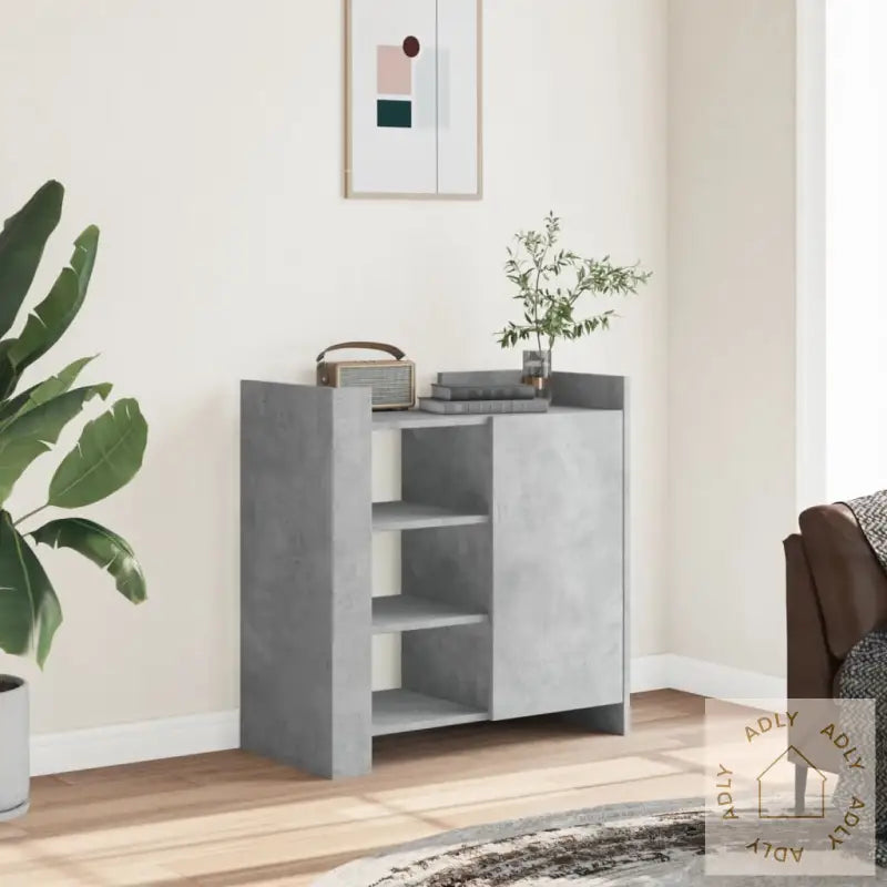 Skjenk Betonggrå 73,5X35X75 Cm Konstruert Tre