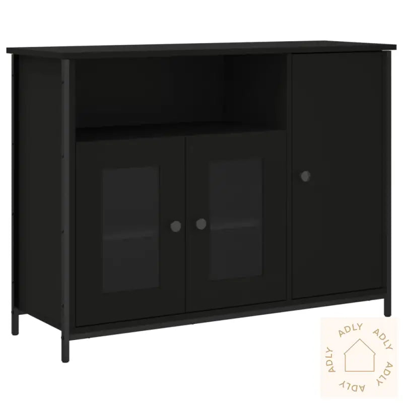Skjenk Svart 100X35X75 Cm Konstruert Tre