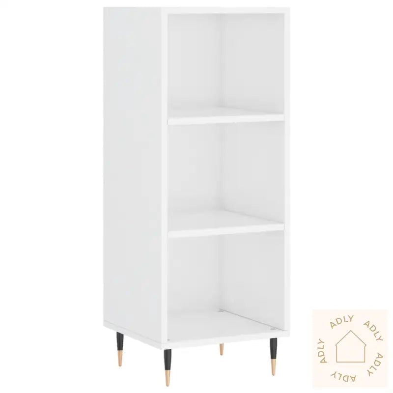 Skjenk Høyglans Hvit 34,5X32,5X90 Cm Konstruert Tre