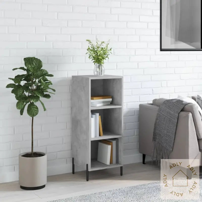 Skjenk Betonggrå 34,5X32,5X90 Cm Konstruert Tre