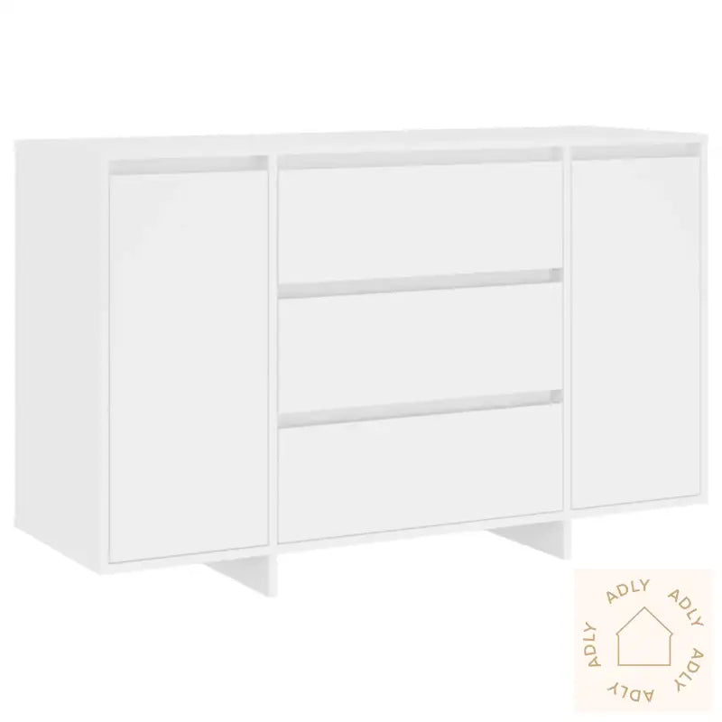 Skjenk Med 3 Skuffer Hvit 120X41X75 Cm Konstruert Tre