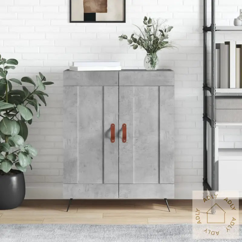 Skjenk Betonggrå 69,5X34X90 Cm Konstruert Tre