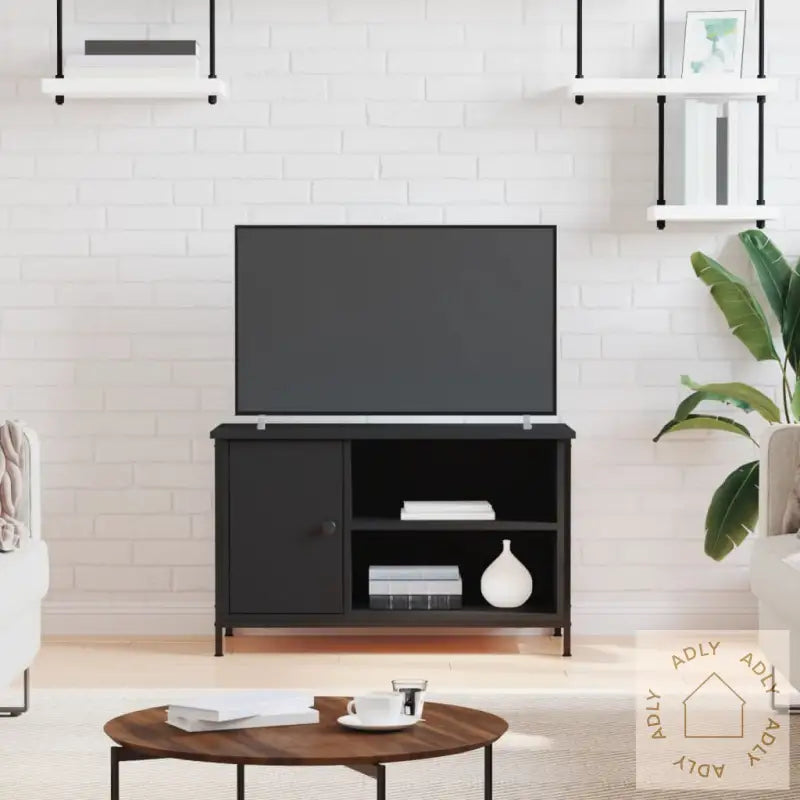 Tv-Benk Svart 80X40X50 Cm Konstruert Tre